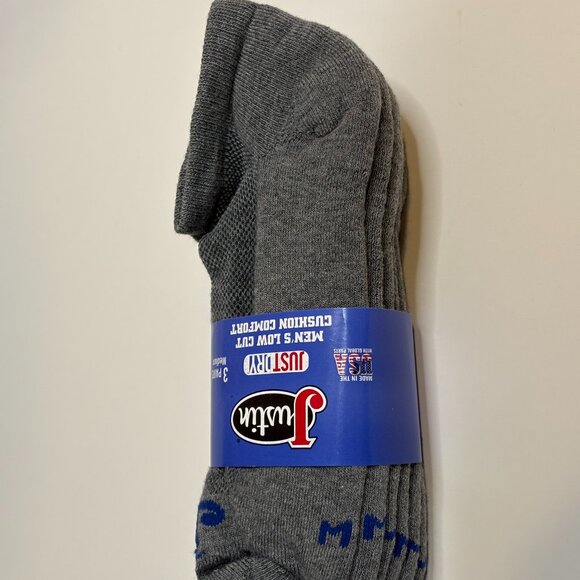 🧦 Justin “Just Dry” Men’s Low-Cut Cushion Comfort Socks 🧦Made in the USA - Picture 1 of 1